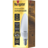 Лампа светодиодная 6вт NLL-C37-6-230-4K-E14-FR-SV (Navigator Group) 80546