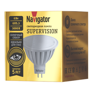 Лампа светодиодная 6вт NLL-MR16-6-230-3K-GU5.3-FR-SV (Navigator Group) 80551