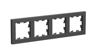 ATLASDESIGN 4-постовая РАМКА, универсальная, БАЗАЛЬТ (Systeme Electric) ATN001404