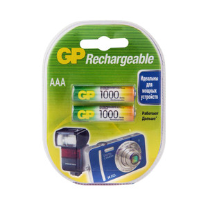 Аккумулятор перезаряжаемый GP 100AAAHC AAA, емкость 930 мАч - 2 шт. в клемшеле (GP) 8397
