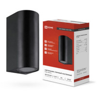 Светильник уличный настенный двусторонний НБУ RONDO-2хGU10-BL алюминиевый черный IP54 IN HOME (IN-HOME) 4690612044705