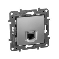 Розетка компьютерная RJ45 категория 5Е UTP алюминий ETIKA (IEK) 672441