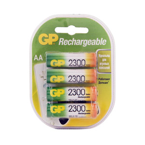 Аккумулятор перезаряжаемый GP 230AAHC AA, емкость 2200 мАч - 4 шт. в клемшеле (GP) 8500