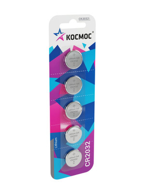 Батарейка  CR2032 3V Lithium 5BL (Космос)