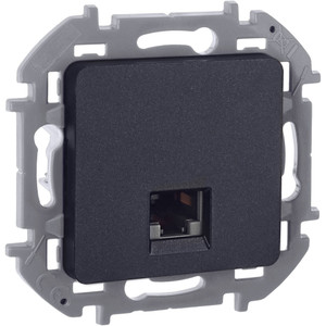 Розетка компьютерная RJ45 категория 6 UTP антрацит INSPIRIA (IEK) 673833
