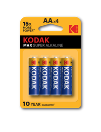 Батарейка Kodak LR6-4BL MAX SUPER Alkaline [KAA-4] (80/400/17600) (KODAK) Б0005120