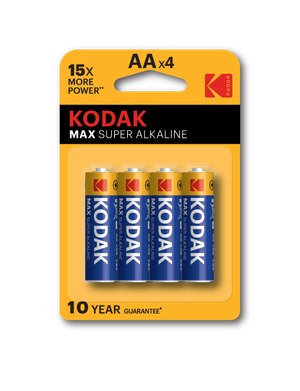Батарейка Kodak LR6-4BL MAX SUPER Alkaline [KAA-4] (80/400/17600) (KODAK) Б0005120
