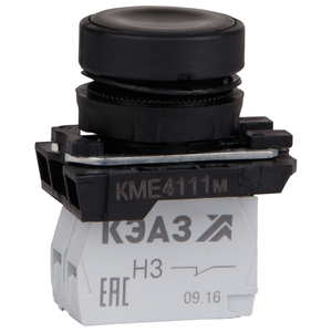 Кнопка КМЕ4111м-черный-1но+1нз-цилиндр-IP40- (КЭАЗ) 248240