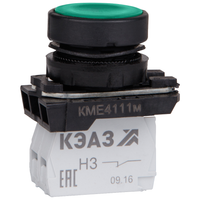 Кнопка КМЕ4111м-зелёный-1но+1нз-цилиндр-IP40- (КЭАЗ) 248242