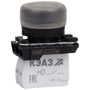 Кнопка КМЕ4220м-черный-2но+0нз-цилиндр-IP65- (КЭАЗ) 248245