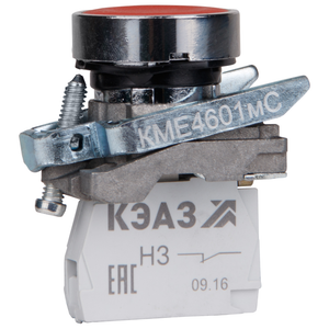 Кнопка КМЕ4601мС-красный-0но+1нз-цилиндр-IP65- (КЭАЗ) 248261