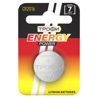 Батарейка Трофи CR2016-1BL ENERGY POWER Lithium (10/240/38400) (ЭРА) Б0003648