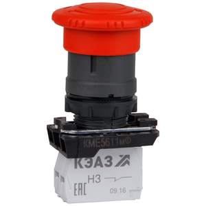 Кнопка КМЕ5611мФ-красный-1но+1нз-гриб-IP65- (КЭАЗ) 248255