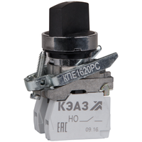 Переключатель КПЕ1620РС-черный-2но+0нз-ручка-фикс-2поз-IP65- (КЭАЗ) 248265