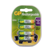 Аккумулятор перезаряжаемый GP 95AAAHC AAA, емкость 950 мАч - 4 шт. в клемшеле (GP) 8846