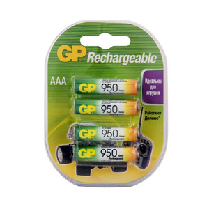 Аккумулятор перезаряжаемый GP 95AAAHC AAA, емкость 950 мАч - 4 шт. в клемшеле (GP) 8846