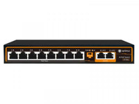Коммутатор неуправляемый 10 портов RJ45 10 100 Мб/с PoE 90Вт (Optimus CCTV) U1E-8F/2F