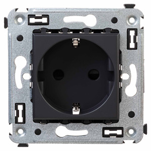 Avanti Розетка в стену, 2P+E, с з/ш, Черный       матовый (DKC) 4412003