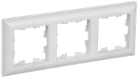 BRITE Рамка 3-местная РУ-3-БрАБ арктический белый/белый IEK (IEK) BR-M32-12-K91