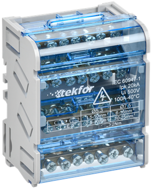 TEKFOR Шины на DIN-рейку (кросс-модуль) ШНК 4х7 3L+PEN IEK (IEK) TF-DN10-4-07-100