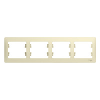 GLOSSA Рамка горизонтальная 4 поста бежевая (Systeme Electric) GSL000204