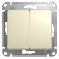 GLOSSA Переключатель двухклавишный в рамку бежевый сх.6 (Systeme Electric) GSL000265
