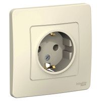 BLANCA скрытой установки розетка с заземлением без шторок, 16А, 250В, молочный (Systeme Electric) BLNRS001012