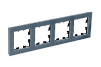 ATLASDESIGN NATURE 4-постовая РАМКА, НАТУРАЛЬНОЕ СТЕКЛО, ГРИФЕЛЬ (Systeme Electric) ATN360704