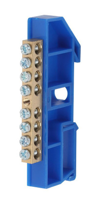 Шина N  ноль  на DIN-изол ШНИ-6х9-8-Д-синий (ЭРА) Б0033426