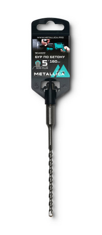 Бур по бетону SDS-plus 5х160/100 мм, напайка с центром, 2 спирали (METALLICA) 904022