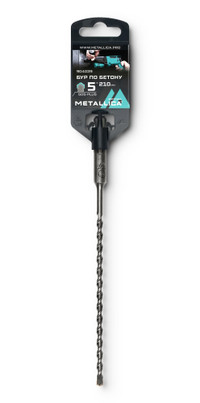 Бур по бетону SDS-plus 5х210/150 мм, напайка с центром, 2 спирали (METALLICA) 904039