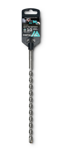 Бур по бетону SDS-plus 10 х260/200 мм, напайка с центром, 2 спирали (METALLICA) 904305