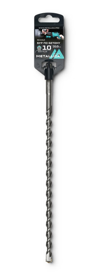 Бур по бетону SDS-plus 10 х310/250 мм, напайка с центром, 2 спирали (METALLICA) 904312