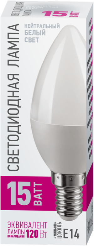 Лампа светодиодная 15 Вт OLL-C37-15-230-4K-E14-PROMO (ОНЛАЙТ) 90441