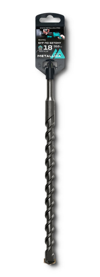 Бур по бетону SDS-plus 18 х310/250 мм, напайка с центром, 2 спирали (METALLICA) 904701