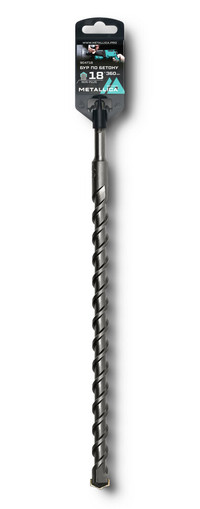 Бур по бетону SDS-plus 18 х360/300 мм, напайка с центром, 2 спирали (METALLICA) 904718