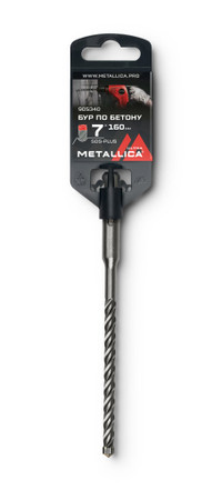 Бур по бетону SDS-plus 7х160/100 мм, Х-напайка, 4 спирали (METALLICA) 905340