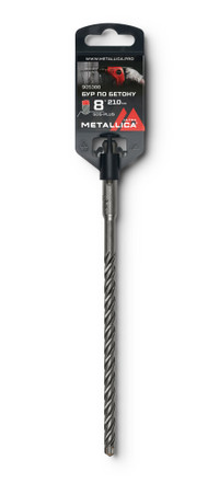 Бур по бетону SDS-plus 8х210/150 мм, Х-напайка, 4 спирали (METALLICA) 905388