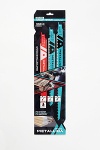 Набор пилок сабельных №2, S1531L/S1617K/S1122VF, 225-300мм, дер/мет, в карт., 3шт (METALLICA) 908501