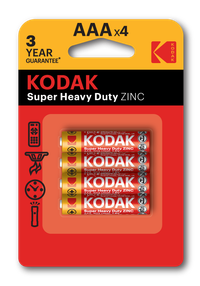 Батарейка Kodak R03-4BL SUPER HEAVY DUTY Zinc [K3AHZ-4] (48/240/54000) (KODAK) Б0005118