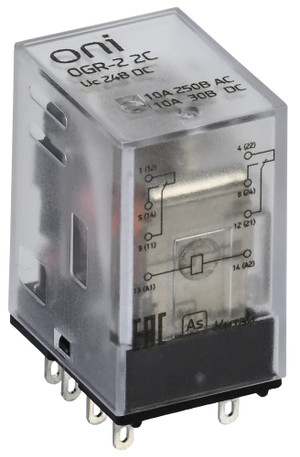 Реле общего назначения OGR-2 2C 24В DC (ONI) OGR-2-2C-DC24V