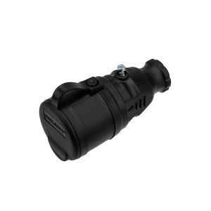 Розетка переносная с защитной крышкой каучук 16А IP44 черная (REXANT) 111-004