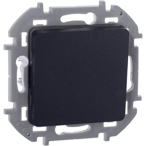 Выключатель 1-клавишный проходной 10АХ безвинтовое крепление антрацит INSPIRIA (IEK) 673653