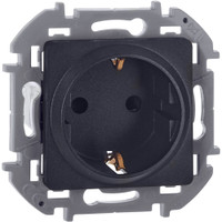Розетка 1-местная с заземлением с защитными шторками 16А антрацит INSPIRIA (IEK) 673733