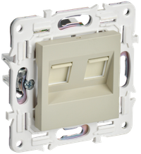SKANDY Розетка компьютерная двойная RJ45 кат.5E SK-K03B бежевый IEK (IEK) SK-K20-1-K10