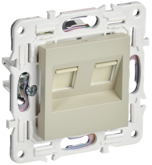 SKANDY Розетка компьютерная двойная RJ45 кат.5E SK-K03B бежевый IEK (IEK) SK-K20-1-K10