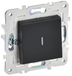 SKANDY Выключатель 1-клавишный с индикацией 10А SK-V07Bl черный IEK (IEK) SK-V10-1-10-K02