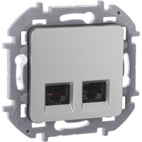Розетка компьютерная двойная RJ45 категория 5Е UTP алюминий INSPIRIA (IEK) 673837