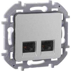 Розетка компьютерная двойная RJ45 категория 5Е UTP алюминий INSPIRIA (IEK) 673837