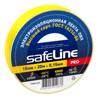 Изолента ПВХ желтая 15мм 20м (SafeLine) 9361